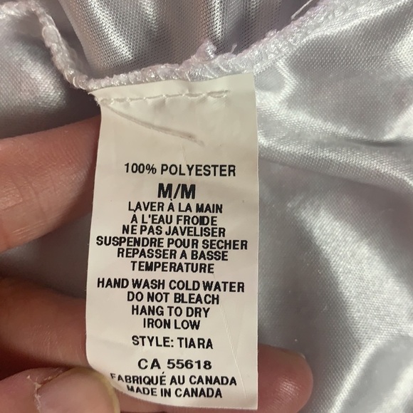 H&M Collection Pink/Grey Asymmetrical Polka Dot Layered Mini Dress Size M - Picture 9 of 11